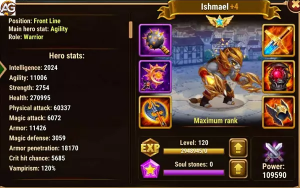 Ishmael with solar skin, Hero Wars Mobile