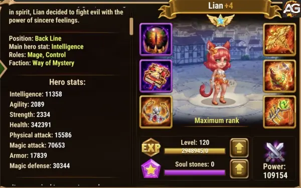 Lian with Beach Skin in Hero Wars